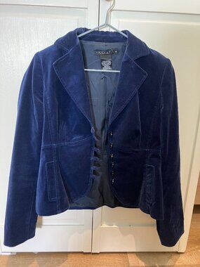 Shelli Segal Laundry Blue Velvet Blazer